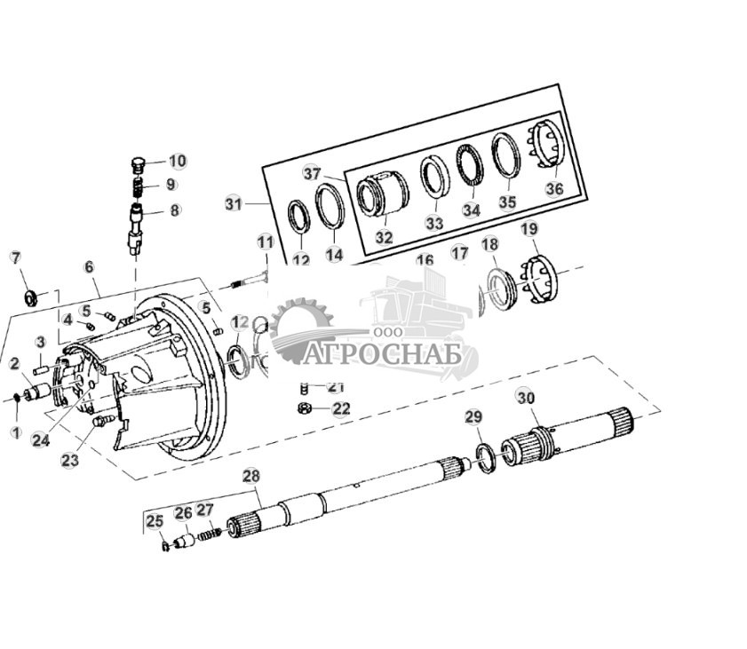 Transmission Clutch Operating Piston Housing And Piston 